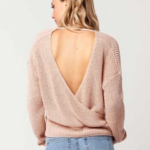 Tilly's Sweaters - Light Pink Open back sweater